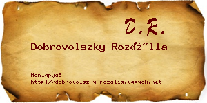 Dobrovolszky Rozália névjegykártya